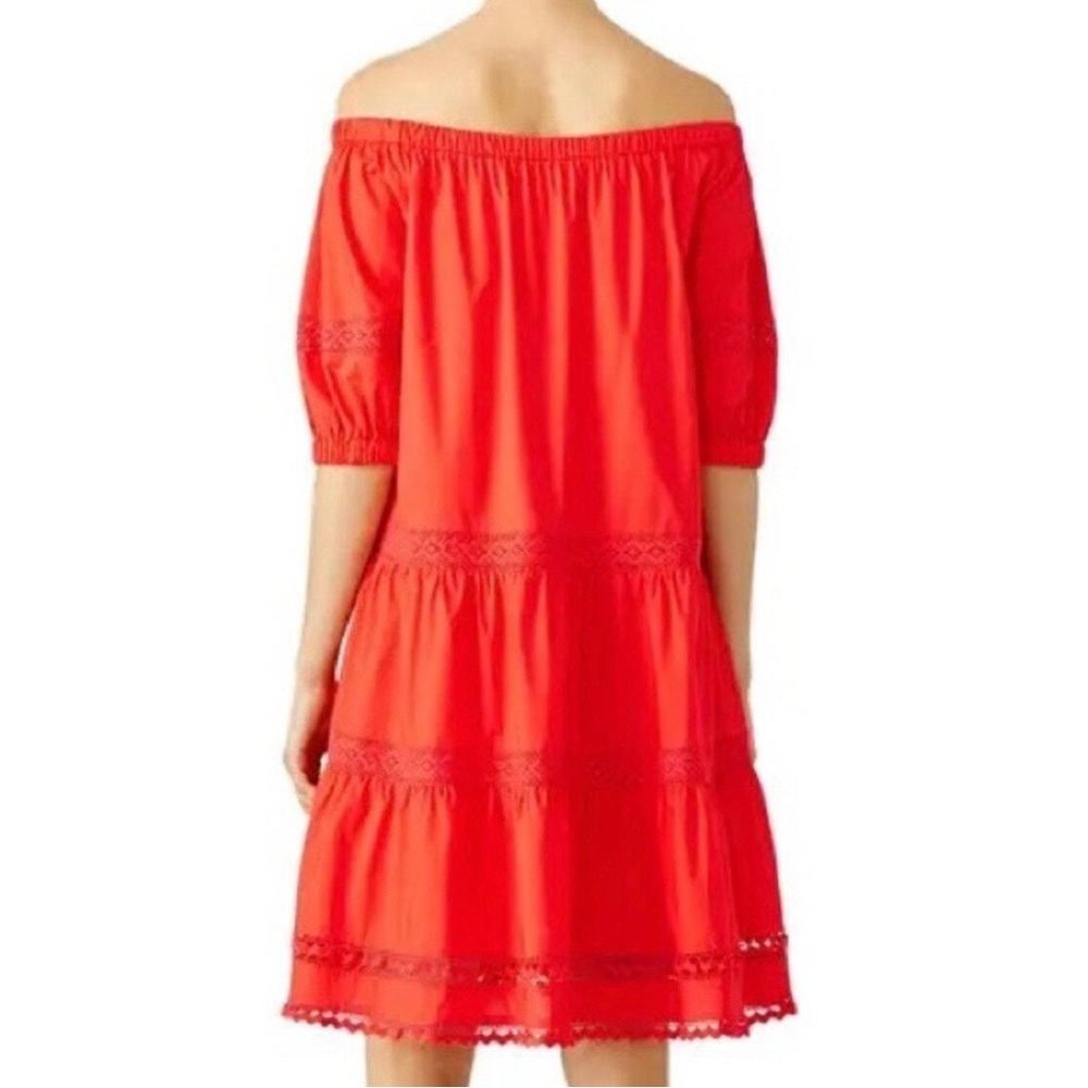 Kate Spade BROOME STREET off shoulder cherry red dress - Picture 2 of 7